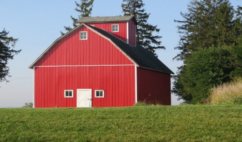 Red barn field