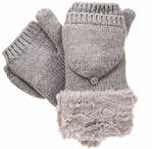 Isotoner Women's Solid Knit Flip-Top Gloves