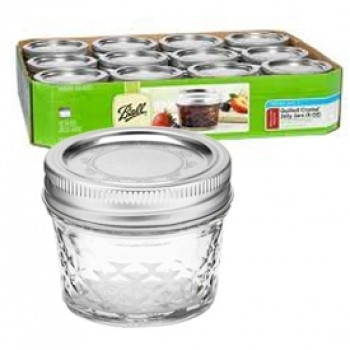 Ball 4 oz. Quilted Crystal Jelly Jars Case of 12