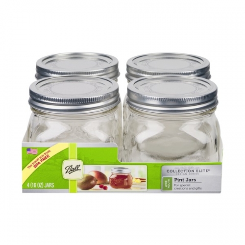 Ball Collection Elite Design Series Wide Mouth Pint Jars 4 Pk.
