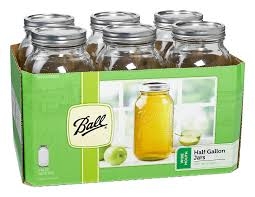 Ball Half Gallon Wide Mouth Canning Jars 6 Pack