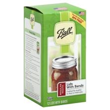 Ball Sure-Tight Regular Mouth Canning Lids and Bands Set of 12