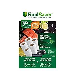 FoodSaver BPA Free Multi-Layer Vacuum Seal Rolls, 5 Pack