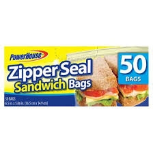 Powerhouse Zipper Seal Sandwich Bags