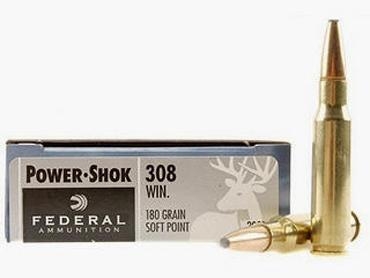 Federal 308 180 Grain Winchester Power-Shok Centerfire Cartridges