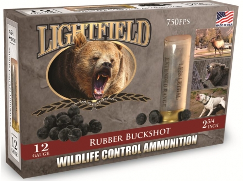 Lightfield 12 Gauge Rubber Buckshot Shotgun Shells - Wildlife Control Ammunition