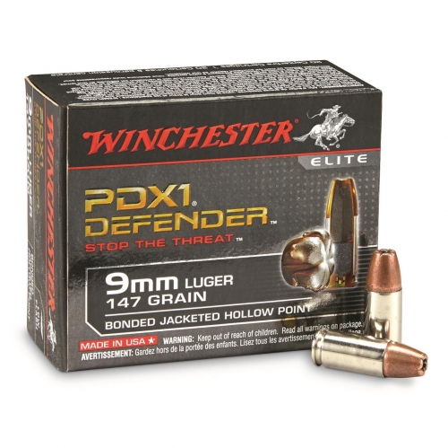 Winchester PDX1 Defender 9mm Luger, 147 Gr., Bonded Jacketed Hollow Point