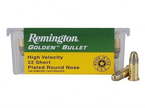 Remington Golden Bullet High Velocity 22 Short, 29 Gr. Round Nose 