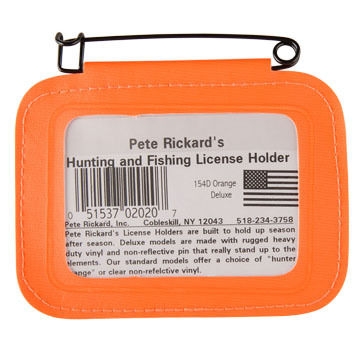 Pete Rickard's Orange Hunting License Holder