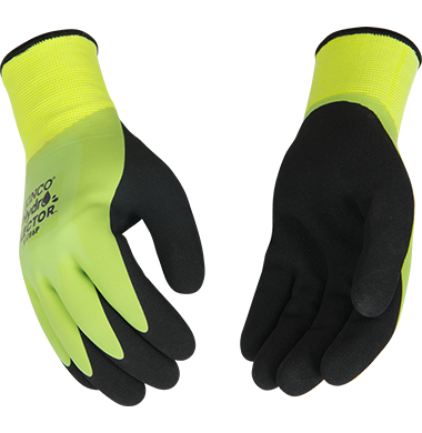 Kinco Hydroflector Waterproof Hi-VisGreen Lined Thermal Knit Shell & Double-Coated Latex Glove