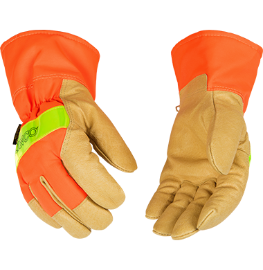 Kinco Lined Hi-Vis Orange Grain Pigskin Palm Glove