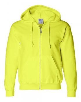 Gildan Safety Hi-Vis Yellow Full Zip Sweatshirt