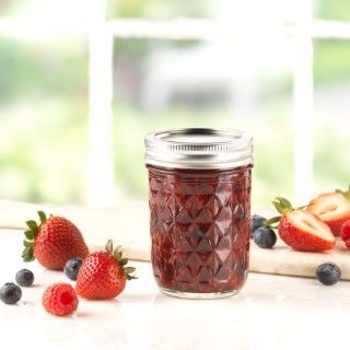 Ball Quilted Crystal Jelly Glass Jar 12oz