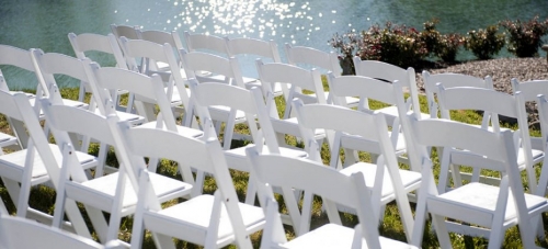 Chair, Resin White with Padded Seat