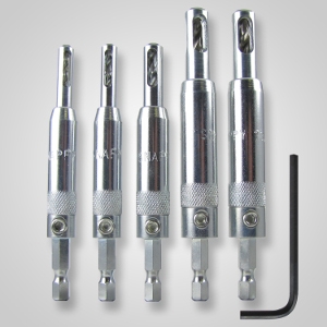 5 Piece Self-Centering Hinge Bit Set 