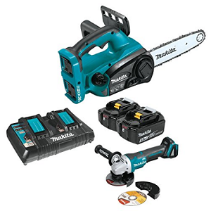 18V X2 LXT Lithium-Ion (36V) Cordless 12 Chain Saw Kit and Brushless Angle Grinder (5.0AH)