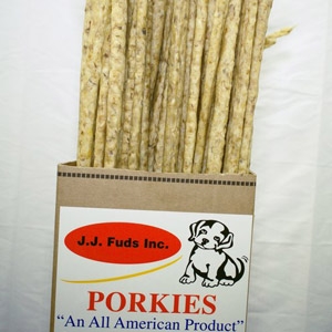 JJ Fuds 3' Porkies Sticks Bacon Flavored Dog Chews