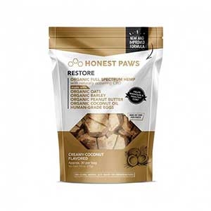 Honest Paws® Creamy Coconut Healthy Coat Restore Bites CBD Treats