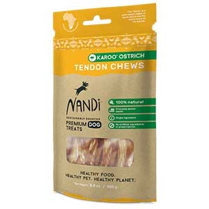 Nandi Karoo Ostrich Tendon Chews Premium Dog Treats