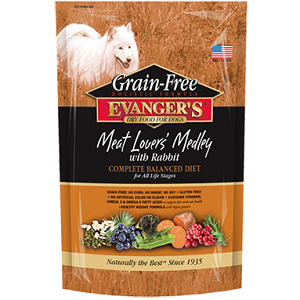 Evanger's Grain Free Meat Lover's Medley with Rabbit Dry Dog Food 