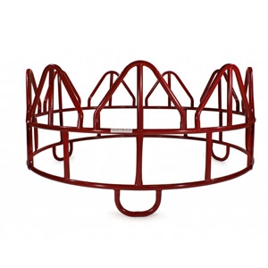 Red 3-Piece Horse Hay Feeder With Loop Legs - Open