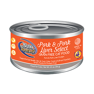 NutriSource Pork & Pork Liver Select Grain Free Canned Cat Food