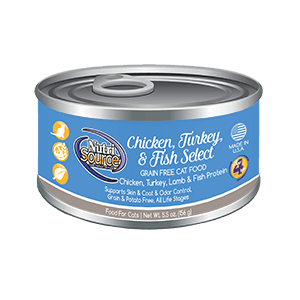 NutriSource Chicken, Turkey & Fish Select Grain Free Canned Cat Food