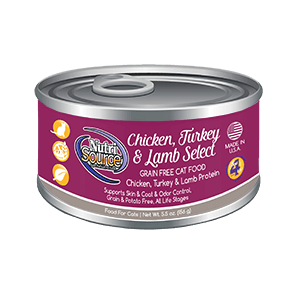 NutriSource Chicken, Turkey & Lamb Select Grain Free Canned Cat Food