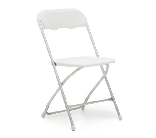 White and Chrome Folding Chair