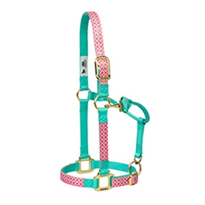 Weaver Leather Quatrefoil Patterned Adjustable Chin & Throat Snap Halter 1" Average Horse