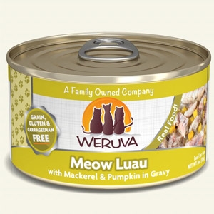 Meow Luau with Mackerel & Pumpkin in Gravy Classic Canned Cat Food 24/3 oz.