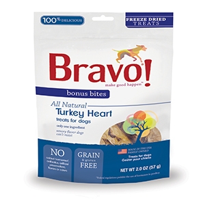 Bravo! Freeze Dried Turkey Hearts - 2 oz.