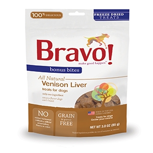 Bravo! Bonus Bites Freeze Dried Venison Liver, 3 oz.