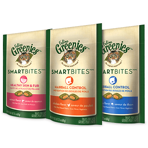 Feline Greenies Smartbites Hairball Control - Chicken Flavored, 2.1oz