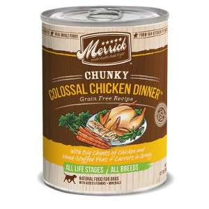 Merrick Chunky Colossal Chicken Dinner Grain Free Recipe- 12.7oz