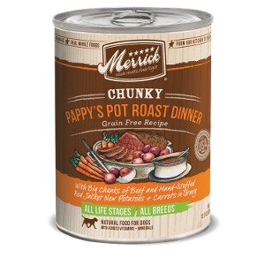 Merrick Chunky Pappy's Pot Roast Dinner Grain Free Recipe for Dogs- 12.7oz