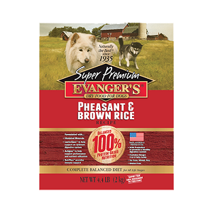Evanger's Pheasant & Brown Rice Dry Food , 4.4 Lb and 16.5 Lb