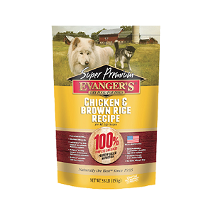 Evanger's Chicken with Brown Rice Dry Food, 4.4 Lb and 16.5 lbs.