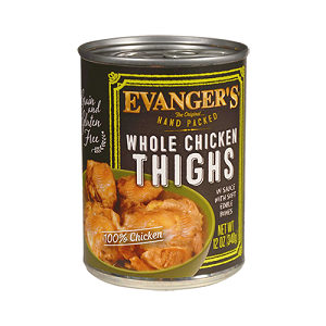 Evanger's Chicken Thighs Dog, 12/12 Oz