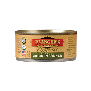 Evanger's Organic Braised Chicken Dinner for Cats, 5.5 oz.