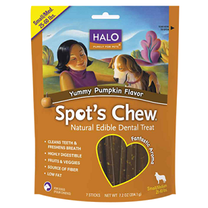 Halo Spot's Chew® Dental Treat Yummy Pumpkin  - Small/Medium 