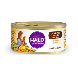 Halo Holistic Grain Free Turkey Recipe for Adult Cats 12/5.5 oz.