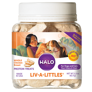 Halo Liv-A-Littles Healthsome Cat Treat Chicken, 3 oz.