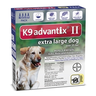 Bayer K9 Advantix II Flea Treatment for Extra Large Dogs 4 Pack