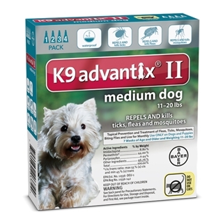 Bayer K9 Advantix II Flea Treatment for Medium Dogs 4 Pack