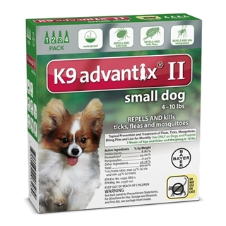 Bayer K9 Advantix II Flea Treatment for Small Dogs 4 Pack