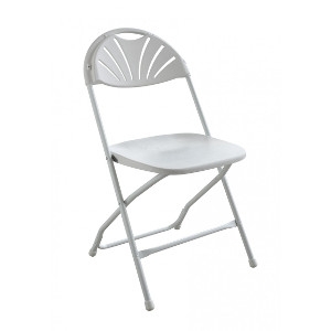 White Fanback Folding Chair
