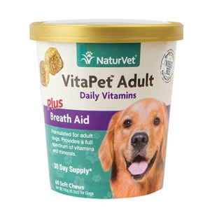 NaturVet®  VitaPet™ Adult Daily Vitamins Plus Breath Aid Soft Chews 70ct