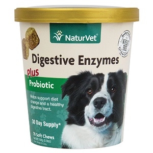 NaturVet Digestive Enzymes Plus Probiotic Soft Chews 70ct