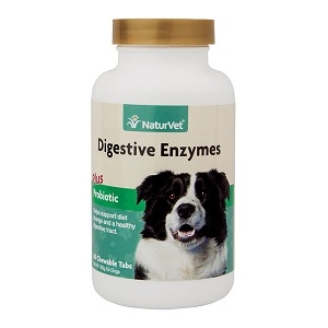 NaturVet Digestive Enzymes Plus Probiotic Chewable Tablets 90ct